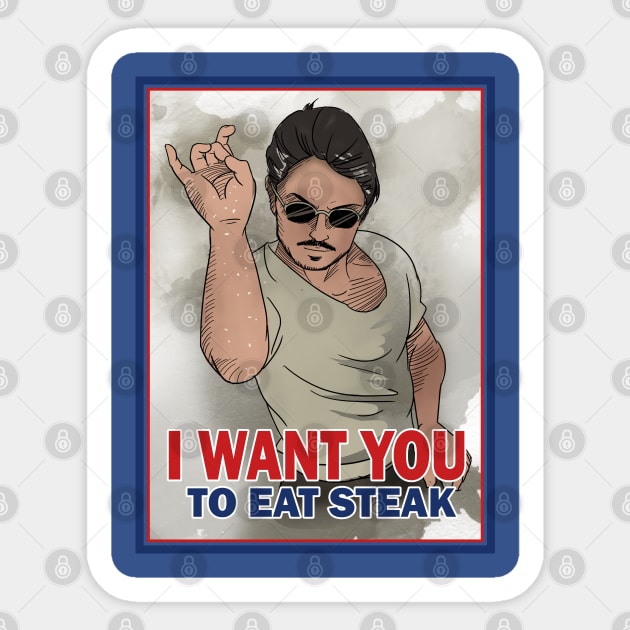 I WANT YOU TO EAT STEAK Sticker by peekxel